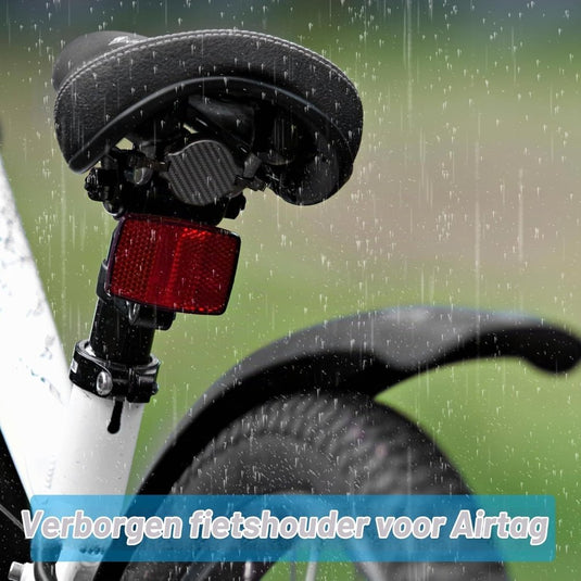 Verborgen AirTag fietshouder van ABS kunststof met 8 kabelbinders voor montage onder fietszadel – trackerhouder – fietsbeveiliging - happygetfit.com