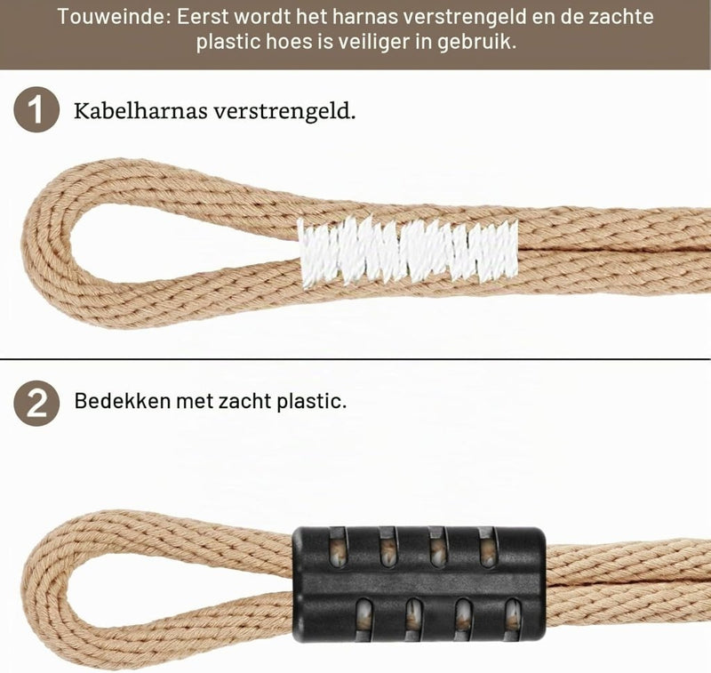Chargez l'image dans la visionneuse de la galerie, Verstelbaar schommeltouw 1 meter van gevlochten polyester met karabijnhaak en gesp – ophangriem – boomschommel accessoires - happygetfit.com
