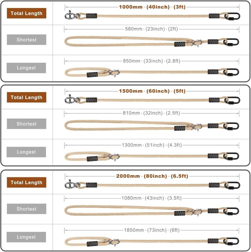 Chargez l'image dans la visionneuse de la galerie, Verstelbaar schommeltouw 1 meter van gevlochten polyester met karabijnhaak en gesp – ophangriem – boomschommel accessoires - happygetfit.com
