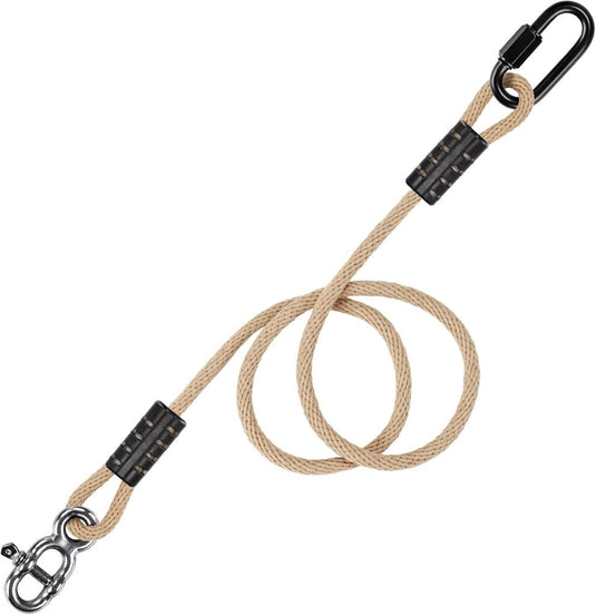 Verstelbaar schommeltouw 1 meter van gevlochten polyester met karabijnhaak en gesp – ophangriem – boomschommel accessoires - happygetfit.com