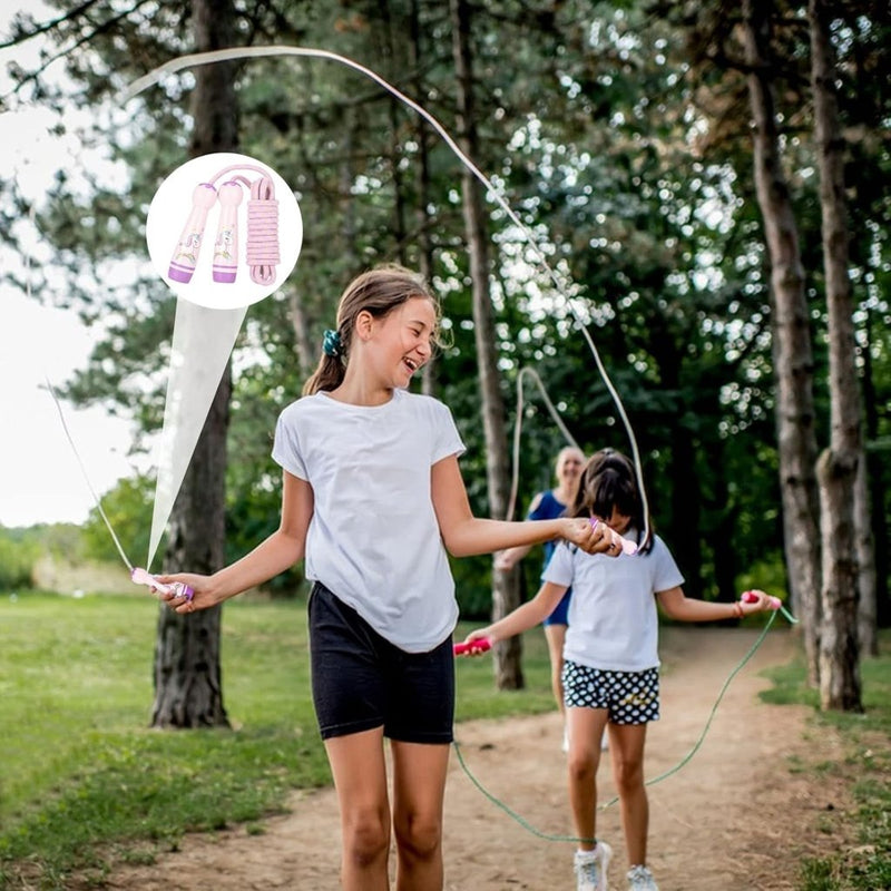Laad afbeelding in Galerijviewer, Verstelbaar Springtouw voor Kinderen - 2,6 m Katoenen Touw met Houten Handvat - Sport en Touwspringen - happygetfit.com
