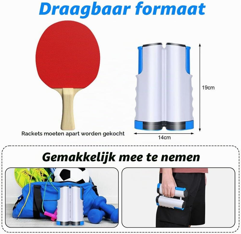Laad afbeelding in Galerijviewer, Verstelbaar tafeltennisnet tot 175 cm van stevig polyester en katoen voor binnen en buiten – pingpongnet – tafeltennisaccessoires - happygetfit.com
