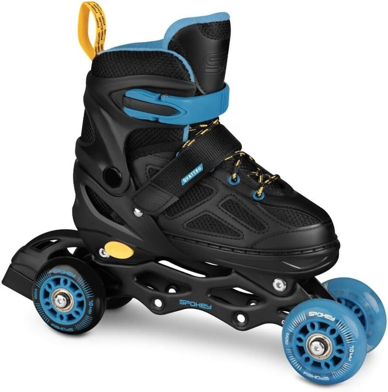 Load image into Gallery viewer, Verstelbare 4-in-1 skates voor kinderen – inline rolschaatsen triskates en schaatsen – zwart paars - happygetfit.com
