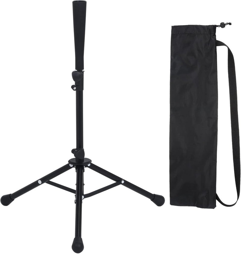 Załaduj obraz do przeglądarki galerii, Verstelbare batting tee 63-104 cm met statief zwart – baseball slagstandaard – honkbal softball accessoires - happygetfit.com
