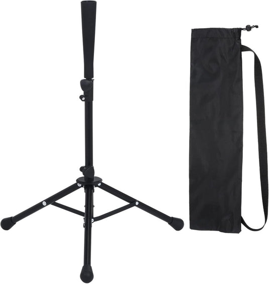 Verstelbare batting tee 63-104 cm met statief zwart – baseball slagstandaard – honkbal softball accessoires - happygetfit.com