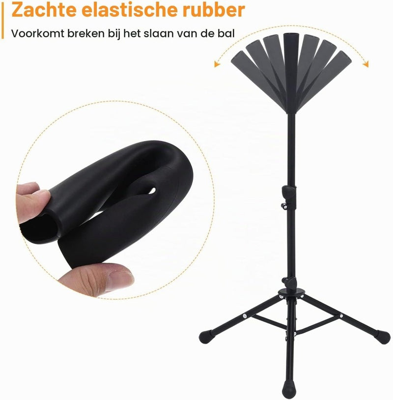 Załaduj obraz do przeglądarki galerii, Verstelbare batting tee 63-104 cm met statief zwart – baseball slagstandaard – honkbal softball accessoires - happygetfit.com
