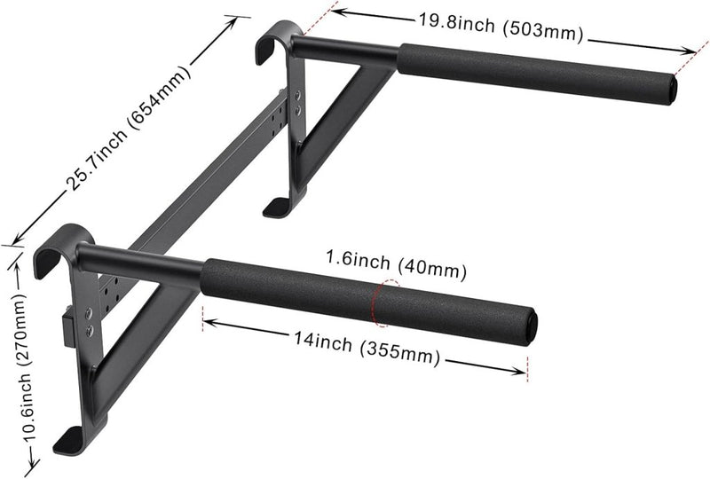 Laden Sie das Bild in Galerie -Viewer, Verstelbare dip bar bevestiging voor klimrek tot 113 kg – dipstation – krachttraining - happygetfit.com
