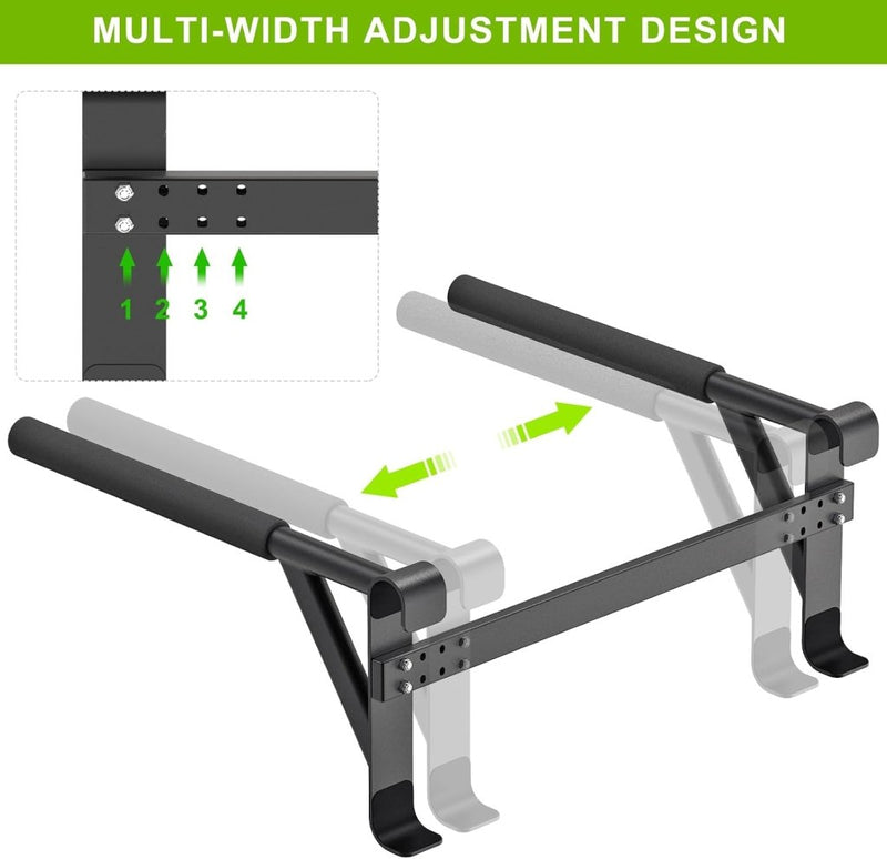 Laden Sie das Bild in Galerie -Viewer, Verstelbare dip bar bevestiging voor klimrek tot 113 kg – dipstation – krachttraining - happygetfit.com
