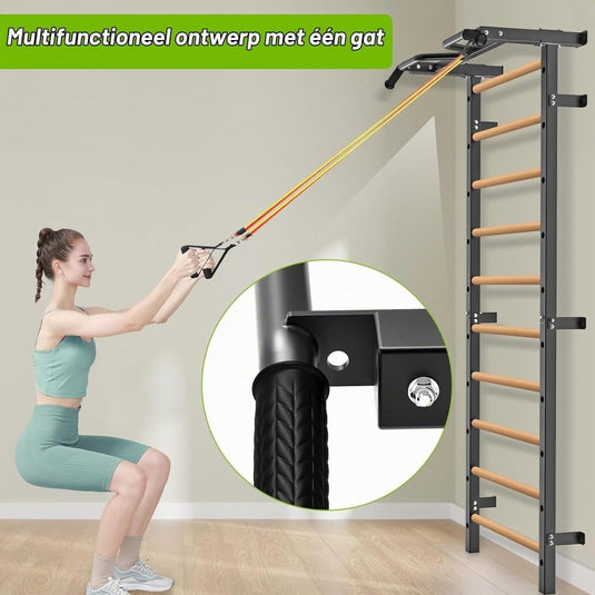 Verstelbare dip bar bevestiging voor Zweedse ladder tot 150 kg – dipstation – krachttraining - happygetfit.com