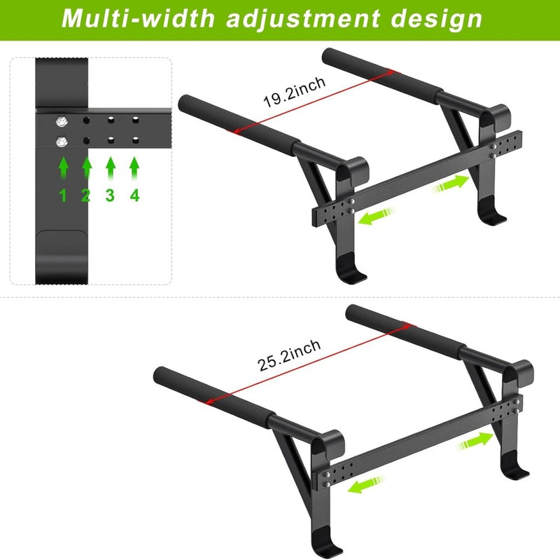 Załaduj obraz do przeglądarki galerii, Verstelbare dip bar bevestiging voor Zweedse ladder tot 150 kg – dipstation – krachttraining - happygetfit.com
