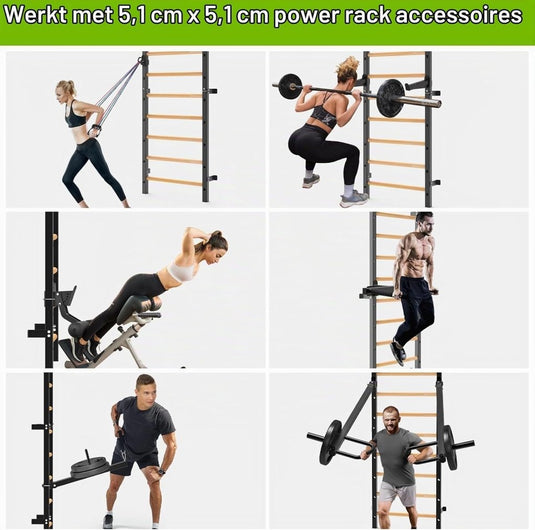 Verstelbare dip bar bevestiging voor Zweedse ladder tot 150 kg – dipstation – krachttraining - happygetfit.com