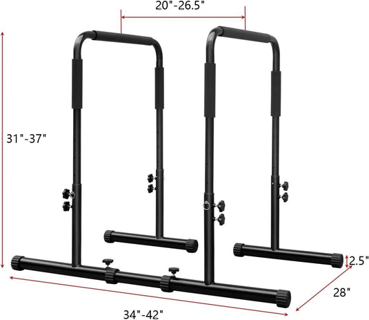 Verstelbare dip bars van staal 79-94 cm tot 158 kg – dip station – calisthenics - happygetfit.com