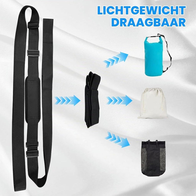 Laad afbeelding in Galerijviewer, Verstelbare draagriem voor surfplank SUP kajak en longboard – gevoerde schouderriem – zwart - happygetfit.com
