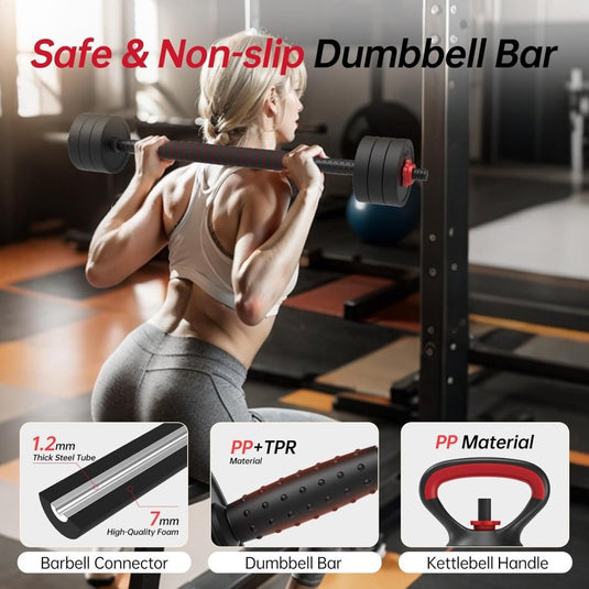 Verstelbare dumbbell set 4-in-1 10 kg - happygetfit.com