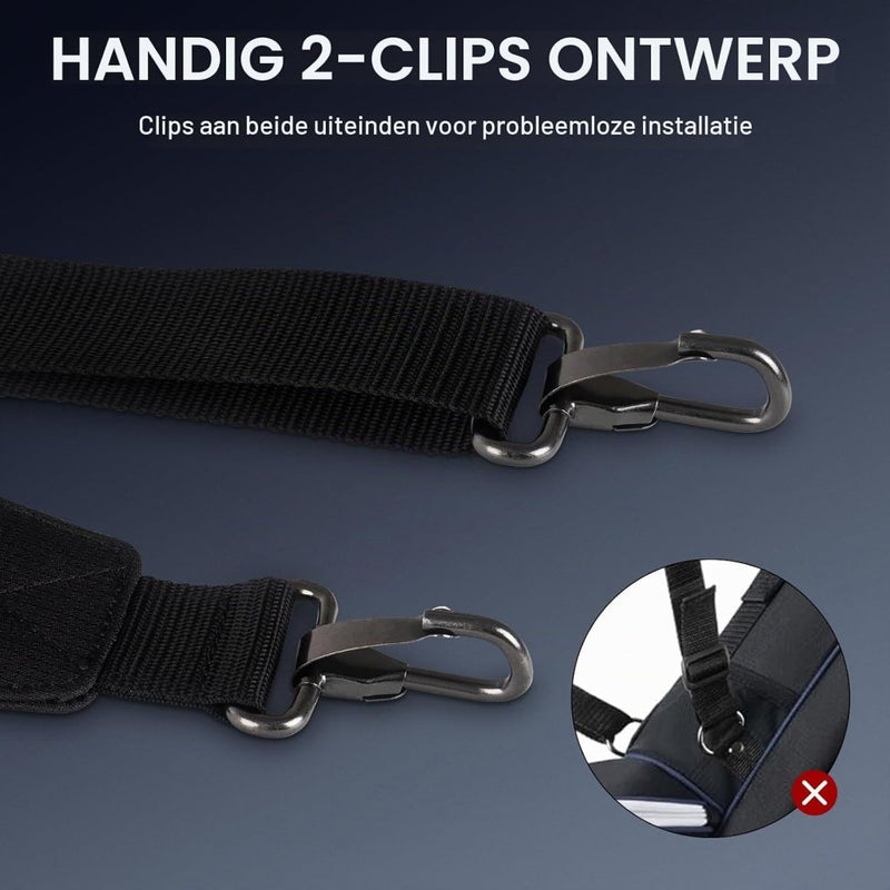 Carica immagine in Galleria Viewer, Verstelbare golftas schouderriem met gewatteerde draagband en metalen clips – draagriem – golftas accessoires - happygetfit.com

