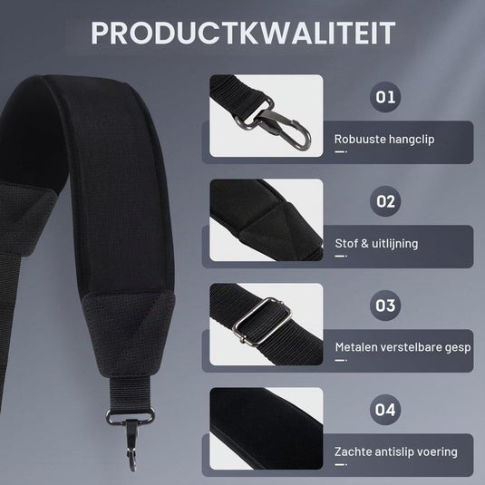 Verstelbare golftas schouderriem met gewatteerde draagband en metalen clips – draagriem – golftas accessoires - happygetfit.com