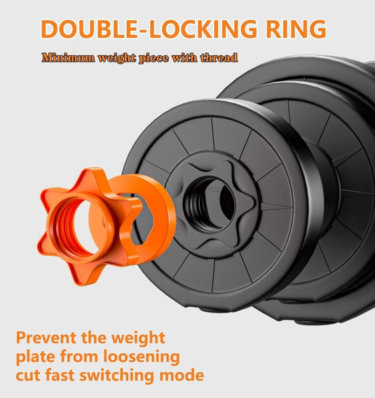 Verstelbare halterset 20 kg 2-in-1 dumbbell en barbell - happygetfit.com