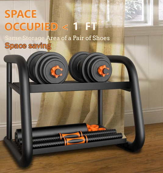 Verstelbare halterset 20 kg 2-in-1 dumbbell en barbell - happygetfit.com