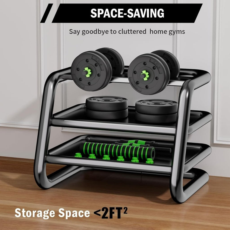 Laad afbeelding in Galerijviewer, Verstelbare halterset 3-in-1 met verbindingsstang - happygetfit.com
