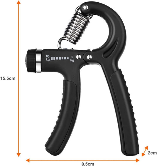 Verstelbare handtrainer 10 tot 50 kg met antislip handgrepen voor hand- en onderarmtraining – griptrainer – knijpkracht - happygetfit.com