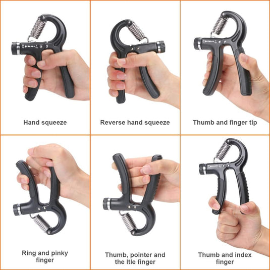 Verstelbare handtrainer 10 tot 50 kg met antislip handgrepen voor hand- en onderarmtraining – griptrainer – knijpkracht - happygetfit.com