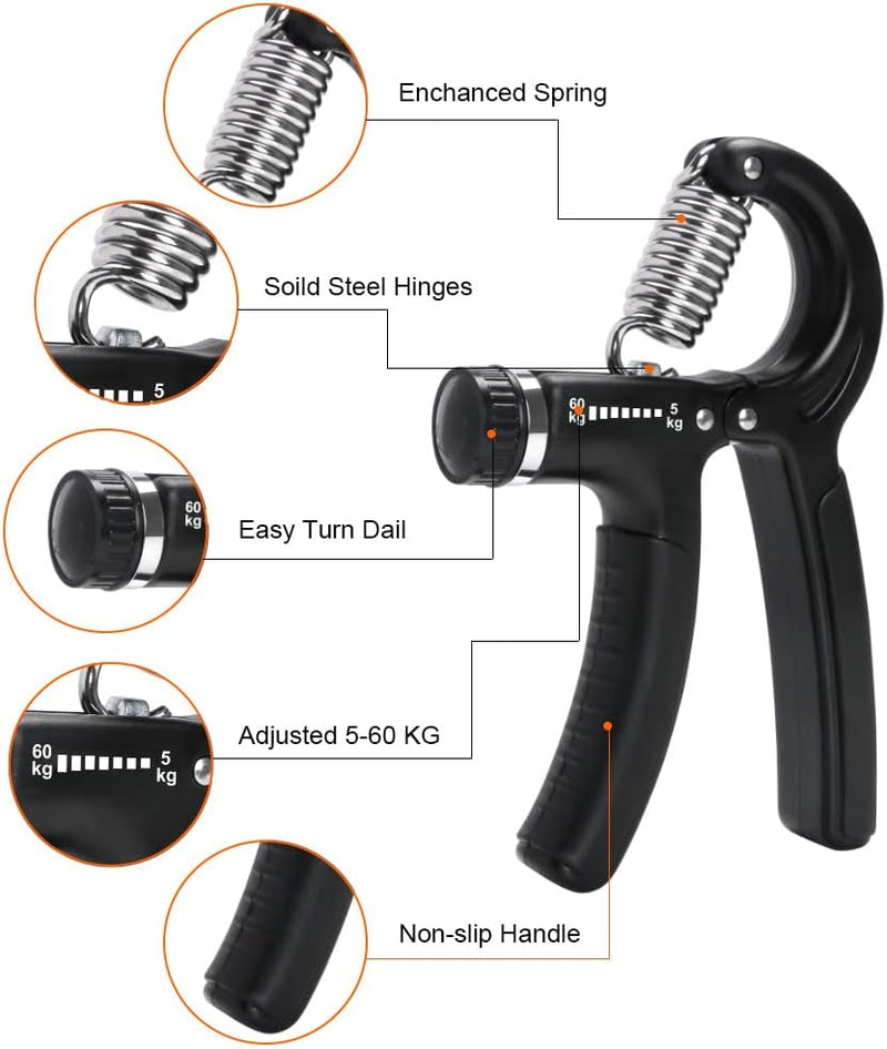 Charger l’image dans la visionneuse de galerie, Verstelbare handtrainer 10 tot 50 kg met antislip handgrepen voor hand- en onderarmtraining – griptrainer – knijpkracht - happygetfit.com
