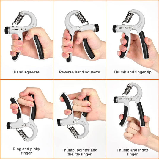 Verstelbare handtrainer 10 tot 50 kg met antislip handgrepen voor hand- en onderarmtraining – griptrainer – knijpkracht - happygetfit.com
