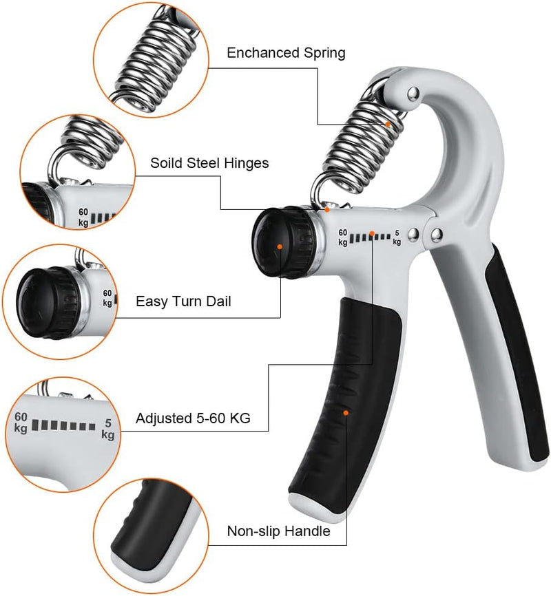 Charger l’image dans la visionneuse de galerie, Verstelbare handtrainer 10 tot 50 kg met antislip handgrepen voor hand- en onderarmtraining – griptrainer – knijpkracht - happygetfit.com
