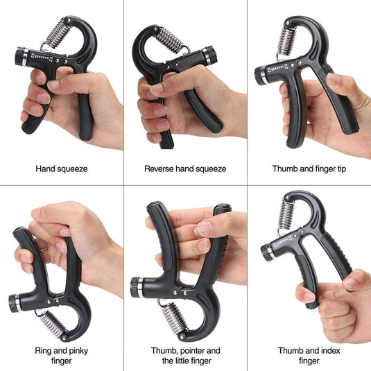 Verstelbare handtrainer 10 tot 50 kg met antislip handgrepen voor hand- en onderarmtraining – griptrainer – knijpkracht - happygetfit.com