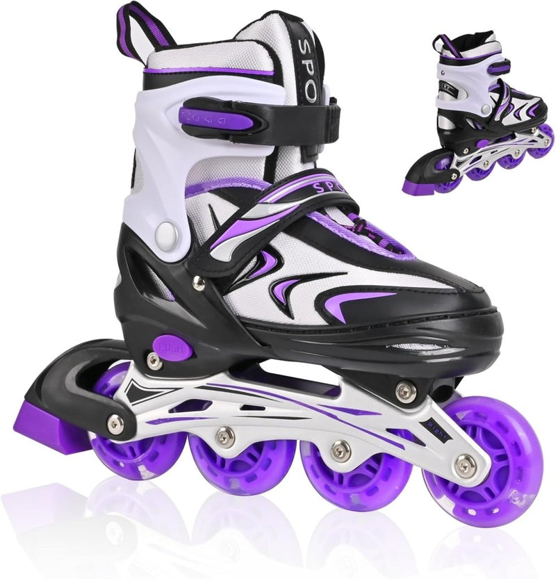 Laad afbeelding in Galerijviewer, Verstelbare inline skates voor jongens en meisjes, kinderen, inline skates voor meisjes, jongens, jongeren, kleine kinderen, indoor en outdoor spelen - happygetfit.com
