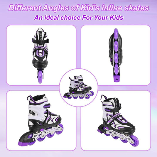 Verstelbare inline skates voor jongens en meisjes, kinderen, inline skates voor meisjes, jongens, jongeren, kleine kinderen, indoor en outdoor spelen - happygetfit.com