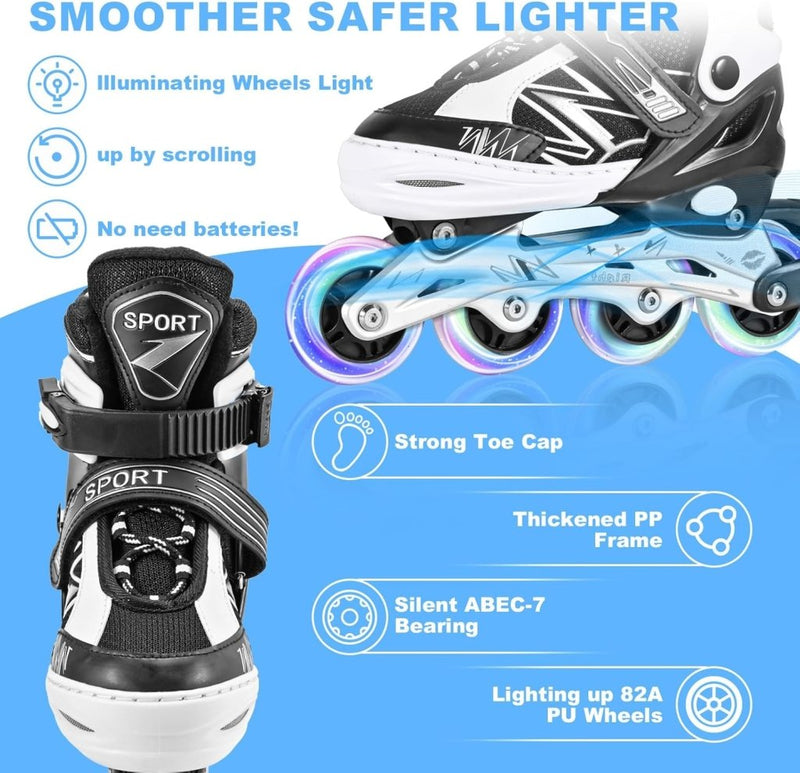 Laad afbeelding in Galerijviewer, Verstelbare inline skates voor jongens en meisjes, outdoor rolschaatsen voor meisjes en jongens - happygetfit.com
