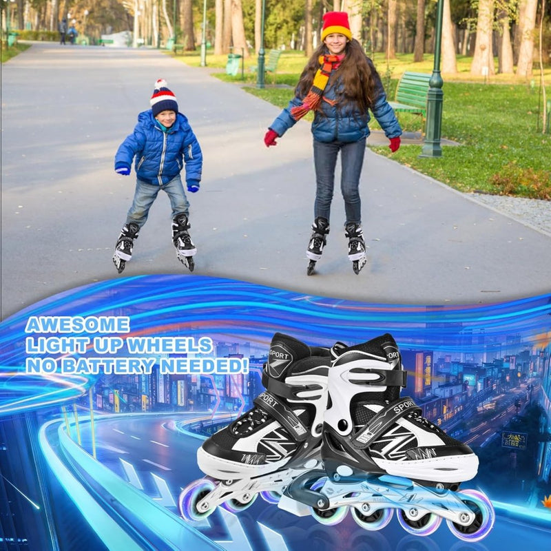Laad afbeelding in Galerijviewer, Verstelbare inline skates voor jongens en meisjes, outdoor rolschaatsen voor meisjes en jongens - happygetfit.com

