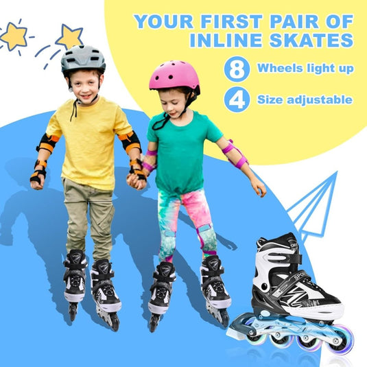 Verstelbare inline skates voor jongens en meisjes, outdoor rolschaatsen voor meisjes en jongens - happygetfit.com
