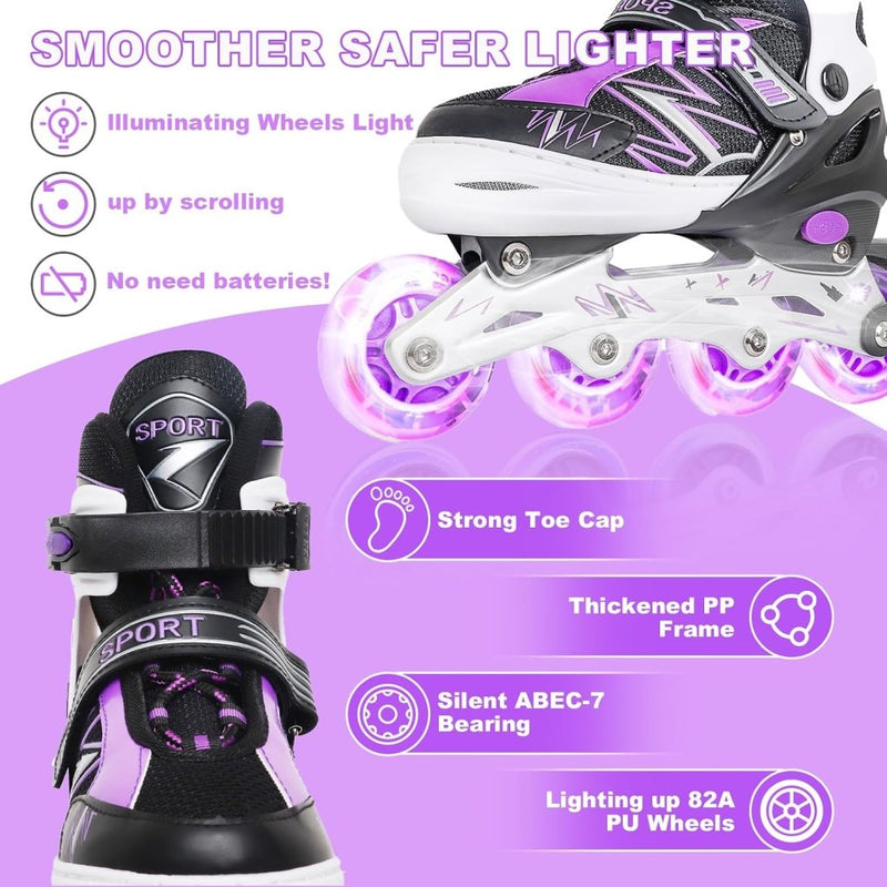 Laad afbeelding in Galerijviewer, Verstelbare inline skates voor jongens en meisjes, outdoor rolschaatsen voor meisjes en jongens - happygetfit.com
