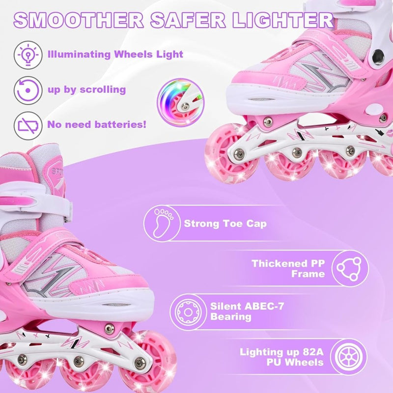 Laad afbeelding in Galerijviewer, Verstelbare inline skates voor kinderen, jongens en meisjes, met verlichte wielen, verstelbare rolschaatsen voor beginners, kinderen, buiten en binnen spelen - happygetfit.com
