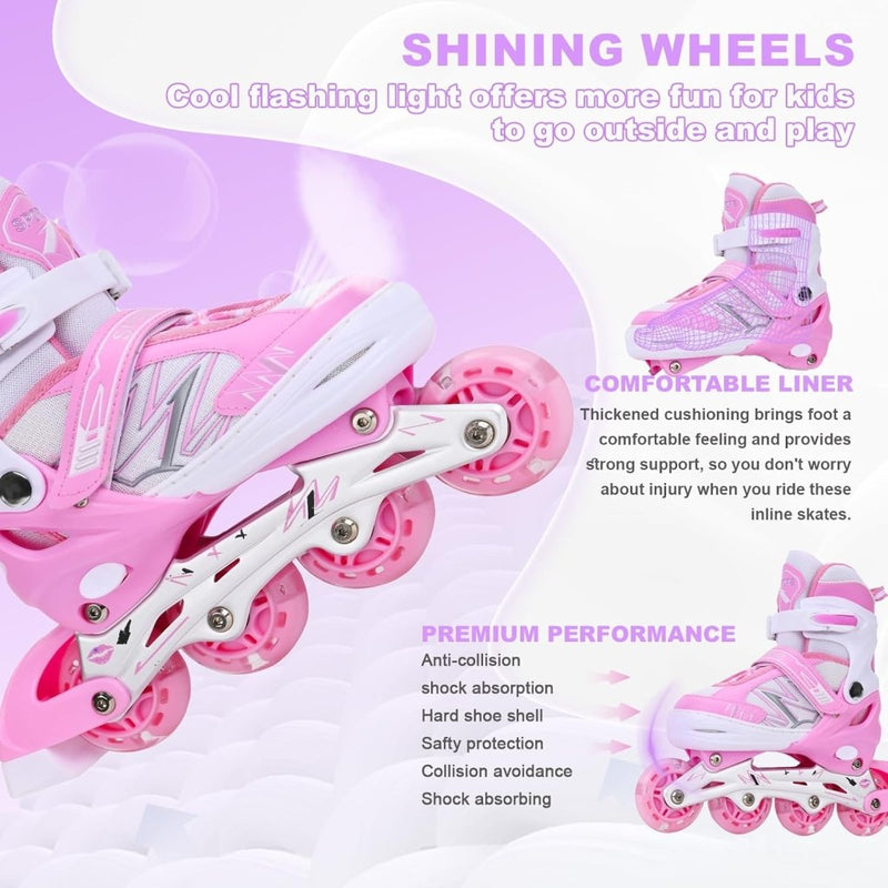 Laad afbeelding in Galerijviewer, Verstelbare inline skates voor kinderen, jongens en meisjes, met verlichte wielen, verstelbare rolschaatsen voor beginners, kinderen, buiten en binnen spelen - happygetfit.com
