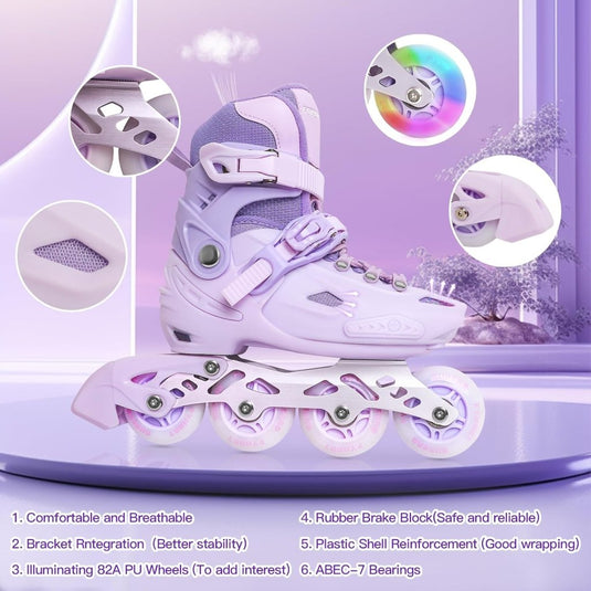 Verstelbare inline skates voor meisjes en jongens, rolschaatsen voor meisjes, voor beginners, grote rolschaatsen voor kinderen, indoor beginners, inlineskates outdoor - happygetfit.com