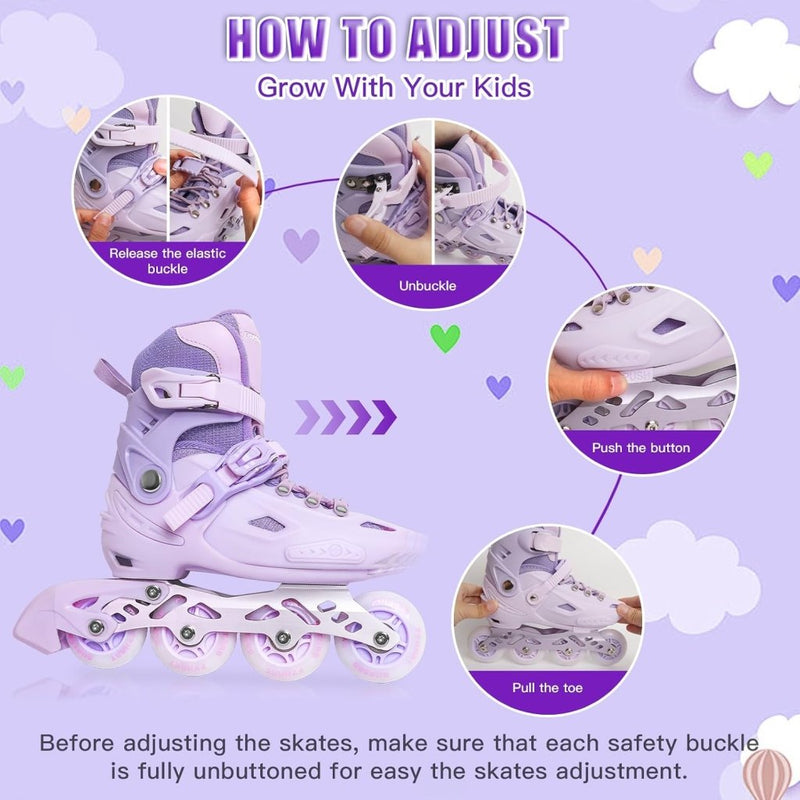 Load image into Gallery viewer, Verstelbare inline skates voor meisjes en jongens, rolschaatsen voor meisjes, voor beginners, grote rolschaatsen voor kinderen, indoor beginners, inlineskates outdoor - happygetfit.com
