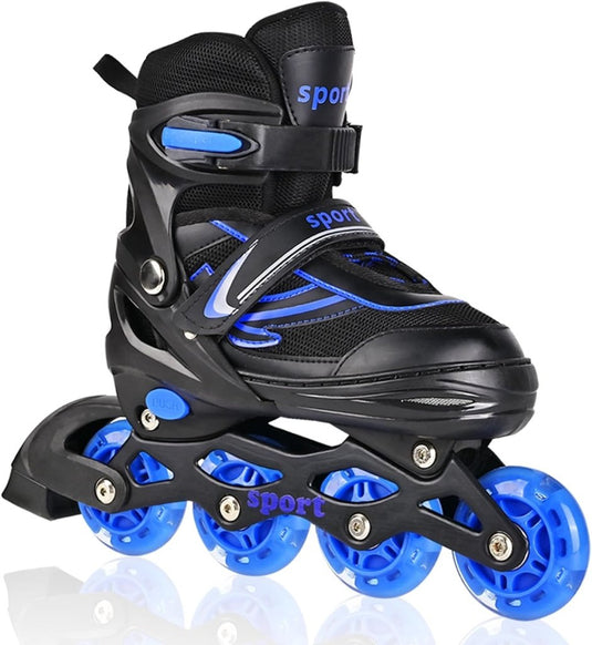 Verstelbare Kinderen inline skates voor Meisjes Jongens Beginners, Inline skates voor Kinderen en Tieners met lichtgevende wielen voor binnen en buiten Sport Paars & Blauw - happygetfit.com