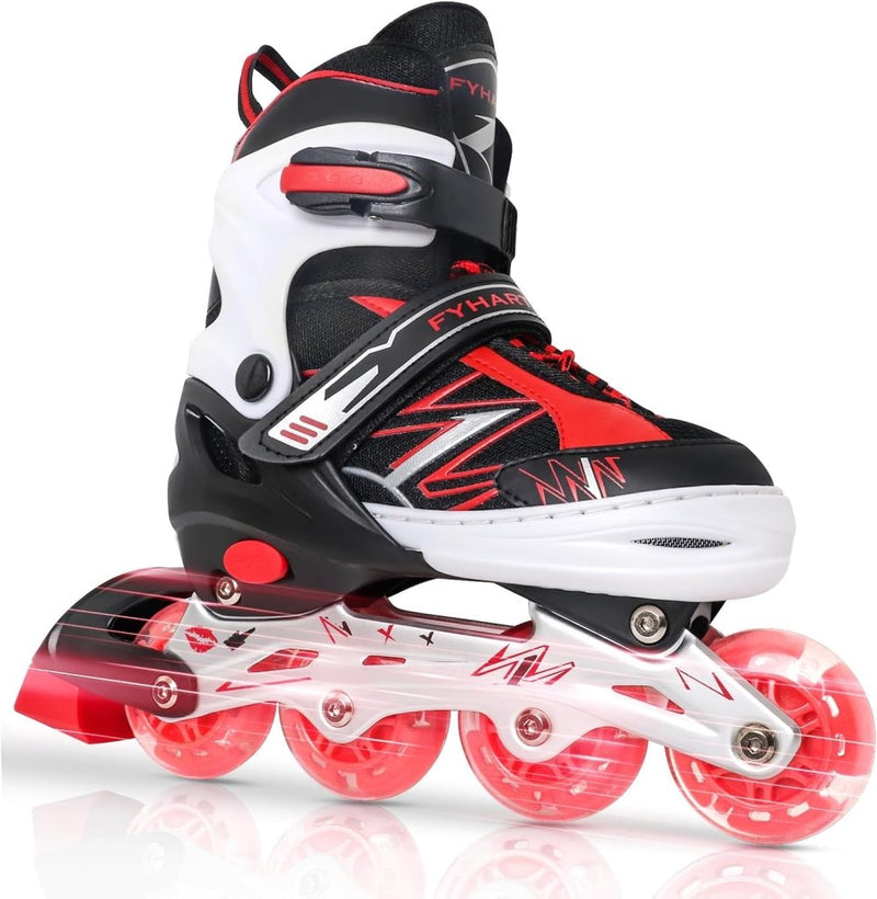 Laad afbeelding in Galerijviewer, Verstelbare Kinderen inline skates voor Meisjes Jongens Beginners, Paars &amp; Rood Inline skates voor Kinderen en Tieners met lichtgevende wielen voor binnen en buiten Sport - happygetfit.com
