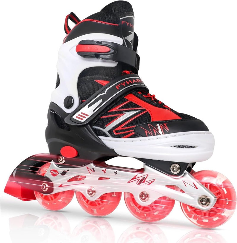 Laad afbeelding in Galerijviewer, Verstelbare Kinderen inline skates voor Meisjes Jongens Beginners, Paars &amp; Rood Inline skates voor Kinderen en Tieners met lichtgevende wielen voor binnen en buiten Sport - happygetfit.com
