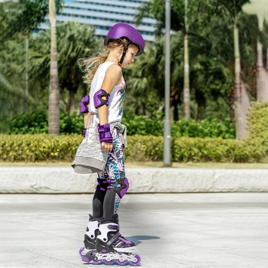 Verstelbare Kinderen inline skates voor Meisjes Jongens Beginners, Paars & Rood Inline skates voor Kinderen en Tieners met lichtgevende wielen voor binnen en buiten Sport - happygetfit.com