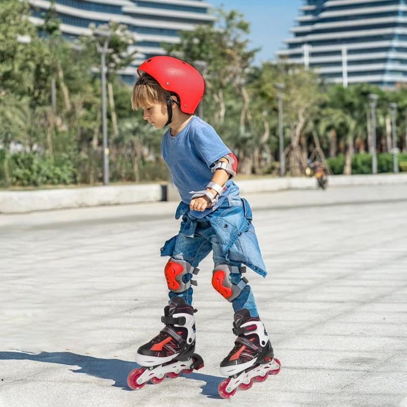 Laad afbeelding in Galerijviewer, Verstelbare Kinderen inline skates voor Meisjes Jongens Beginners, Paars &amp; Rood Inline skates voor Kinderen en Tieners met lichtgevende wielen voor binnen en buiten Sport - happygetfit.com

