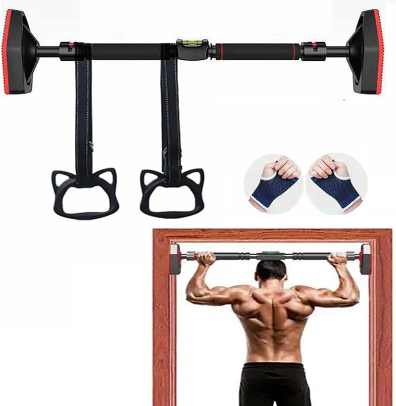 Laad afbeelding in Galerijviewer, Verstelbare optrekstang 120-170 cm zonder boren met waterpas – pull-up bar – krachttraining - happygetfit.com
