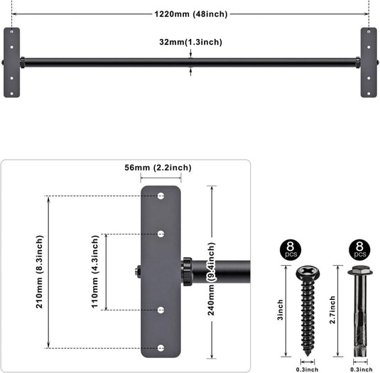 Verstelbare optrekstang voor plafondmontage heavy duty – pull-up bar – krachttraining - happygetfit.com