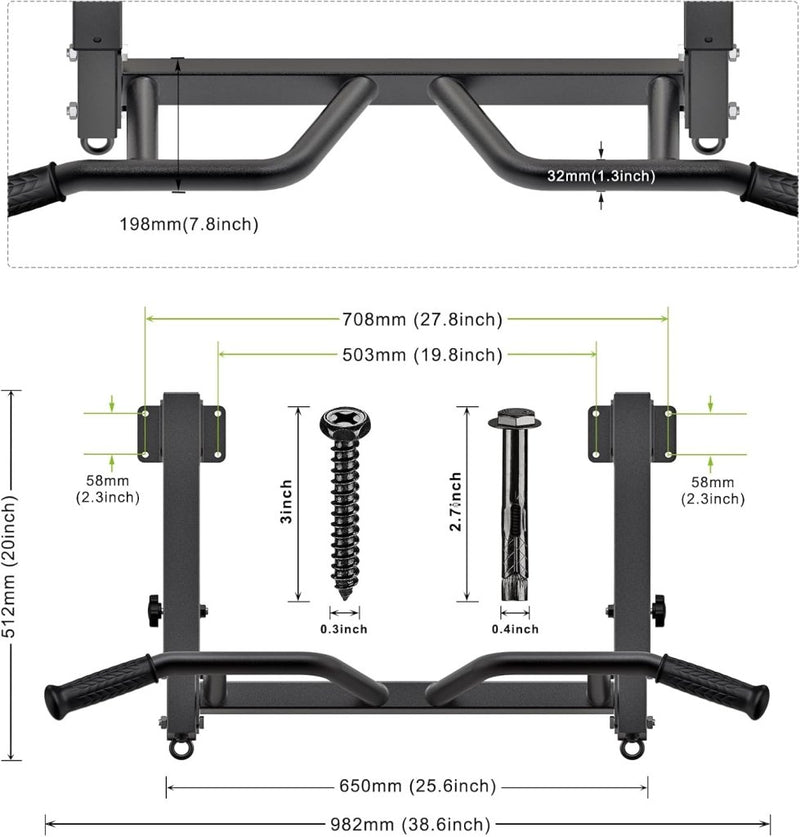 Laden Sie das Bild in Galerie -Viewer, Verstelbare optrekstang voor plafondmontage met 4 gripposities tot 181 kg – pull-up bar – krachttraining - happygetfit.com
