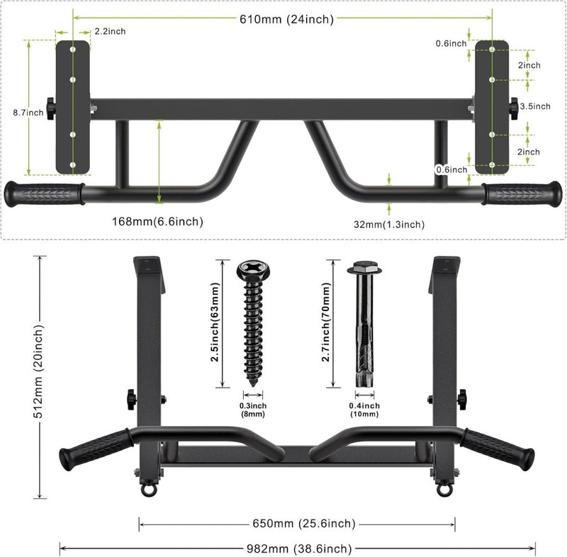 Laden Sie das Bild in Galerie -Viewer, Verstelbare optrekstang voor plafondmontage met 4 gripposities tot 181 kg – pull-up bar – krachttraining - happygetfit.com
