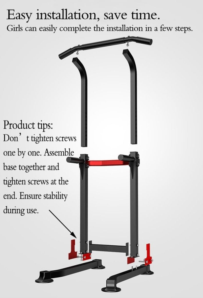 Załaduj obraz do przeglądarki galerii, Verstelbare power tower met optrekstang en dip station tot 150 kg – krachtstation – pull-up bar - happygetfit.com
