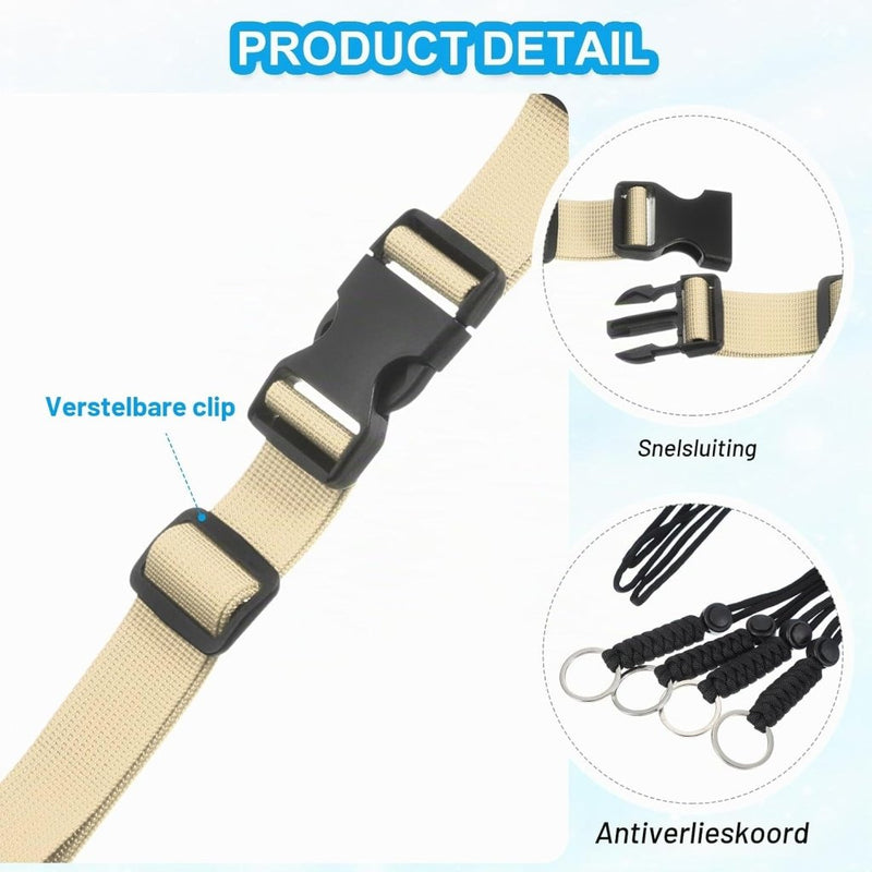 Chargez l'image dans la visionneuse de la galerie, Verstelbare rugzak borstband set met snelgesp en veiligheidskoord – borstriem – outdoor accessoires - happygetfit.com
